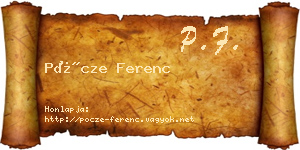 Pöcze Ferenc névjegykártya